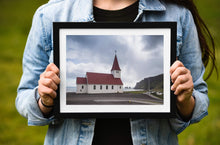 Load image into Gallery viewer, Church in Vik Iceland Prints | Reynisdrangar wall art for Sale and Home Decor Gifts - Sebastien Coell Photography