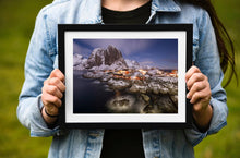 Load image into Gallery viewer, Night time Print of Hamnoy | Lofoten Island Mountain Photography for Sale - Home Decor - Sebastien Coell Photography