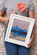 Load image into Gallery viewer, Travel Poster Print Illustration of Lake Bachalpsee Photo Grindelwald Switzerland wall art alps mountain photography xmas christmas gifts - SCoellPhotography