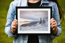 Load image into Gallery viewer, Isle of Skye Prints of The old man of Storr, Snow Mountain Photography Home Decor Gifts - SCoellPhotography