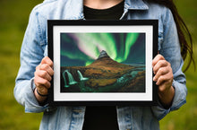 Load image into Gallery viewer, Iceland Aurora wall art | Kirkjufell Northern Lights Prints - Home Decor Gifts - Sebastien Coell Photography