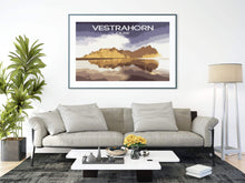 Load image into Gallery viewer, Iceland Poster Print of The Vestrahorn, Mountain Illustration art for Sale, Stokksnes Landscape Photography Home Decor Gifts - SCoellPhotography