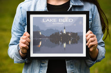 Load image into Gallery viewer, Lake Bled Travel Poster, Slovenian Lake Prints for Sale - Home Decor Gifts - Sebastien Coell Photography