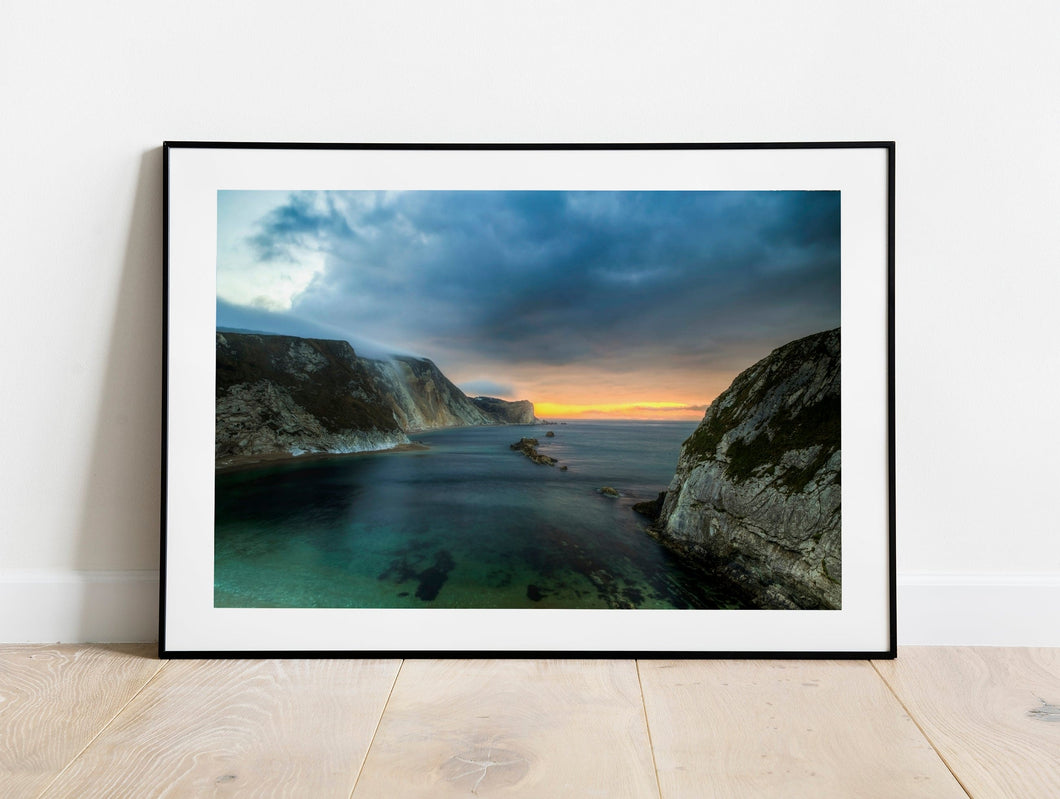 Dorset art of Man O War Beach, Coastal landscape photography - Home Decor Gifts