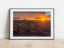 Load image into Gallery viewer, Mam tor Sunrise | Peak District Landscape Photography, British Wall Art - Home Decor Gifts
