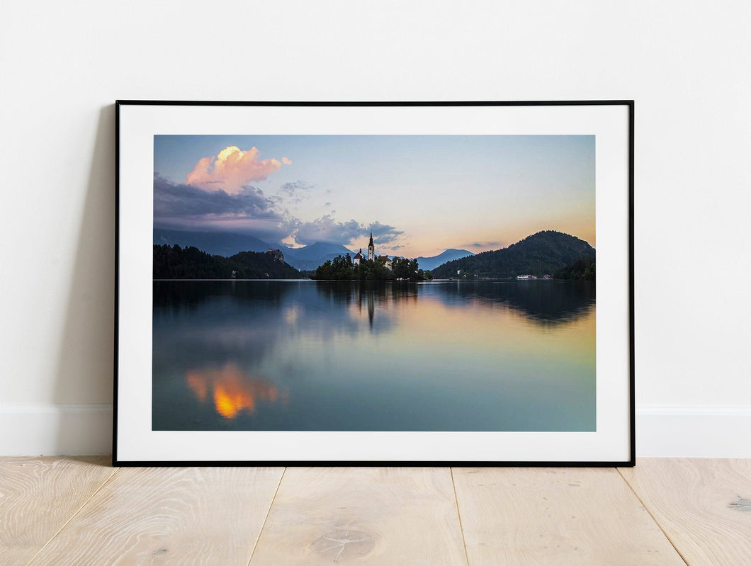 Chapel of St Maria | Lake Bled Prints, Slovenia Mountain Photography Home Decor Gifts