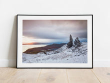 Load image into Gallery viewer, The old man of Storr wall art | Isle of Skye Prints, Snow Mountain Photography
