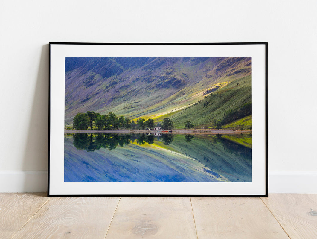 Buttermere Lake Reflections | Tree Water Photographs, Lake district wall art, Home Decor