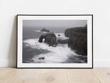 Load image into Gallery viewer, Enys Donan Sea Arch | Lands End Longships Lighthouse, Cornwall Seascape Prints for Sale - Home Decor
