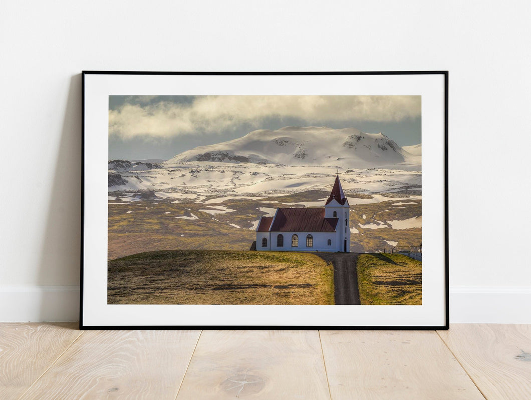 Icelandic Church Print of Ingjaldshóll | Scandinavian Photography and Home Decor Gifts