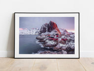 Hamnøy, Lofoten Islands | Winter Sunrise Fishing Village Photography Print