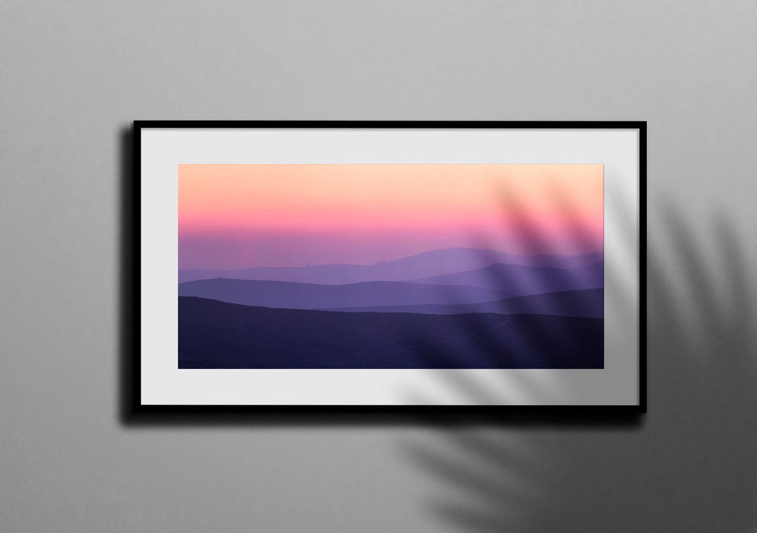 Panoramic Print of a Dartmoor Sunset | Dartmoor Prints, Devon Mountain Photography Haytor Princetown North Hessary Tor