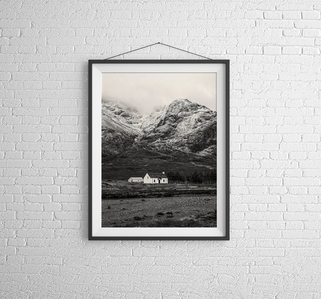 Lagangarbh Cottage Print | Buachaille Etive Mor Mountain Photography, Home Decor