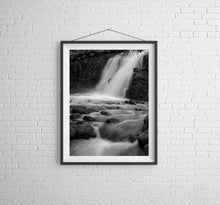 Load image into Gallery viewer, Dartmoor Prints of Venford Twin Waterfall | Fine art Black and White Print - Home Decor
