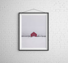 Load image into Gallery viewer, Scandinavian Minimalist art | Norwegian Red Hut, Nordic art - Home Decor Gifts
