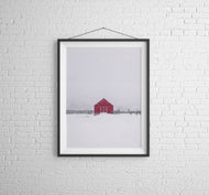 Lofoten Islands, Norway | Red Hut in Winter Snow Photography Print