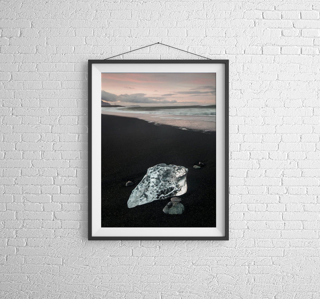 Icelandic Fine Art Print | Black Diamond Beach Seascape Photography Home Decor