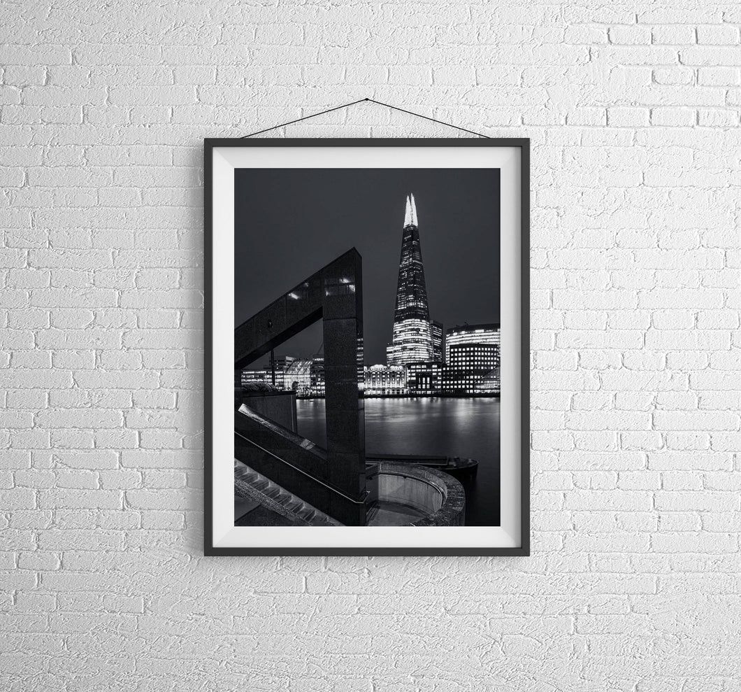 Black and White London Prints | The Shard Wall Art, London Cityscape Photography