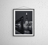 The Shard, London | Black and White Thames Cityscape Photography Print