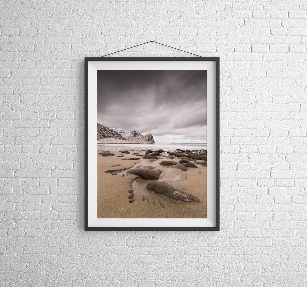 Beach Prints of Unstad Bay, Scandinavian Wall Art for Sale - Home Decor Gifts
