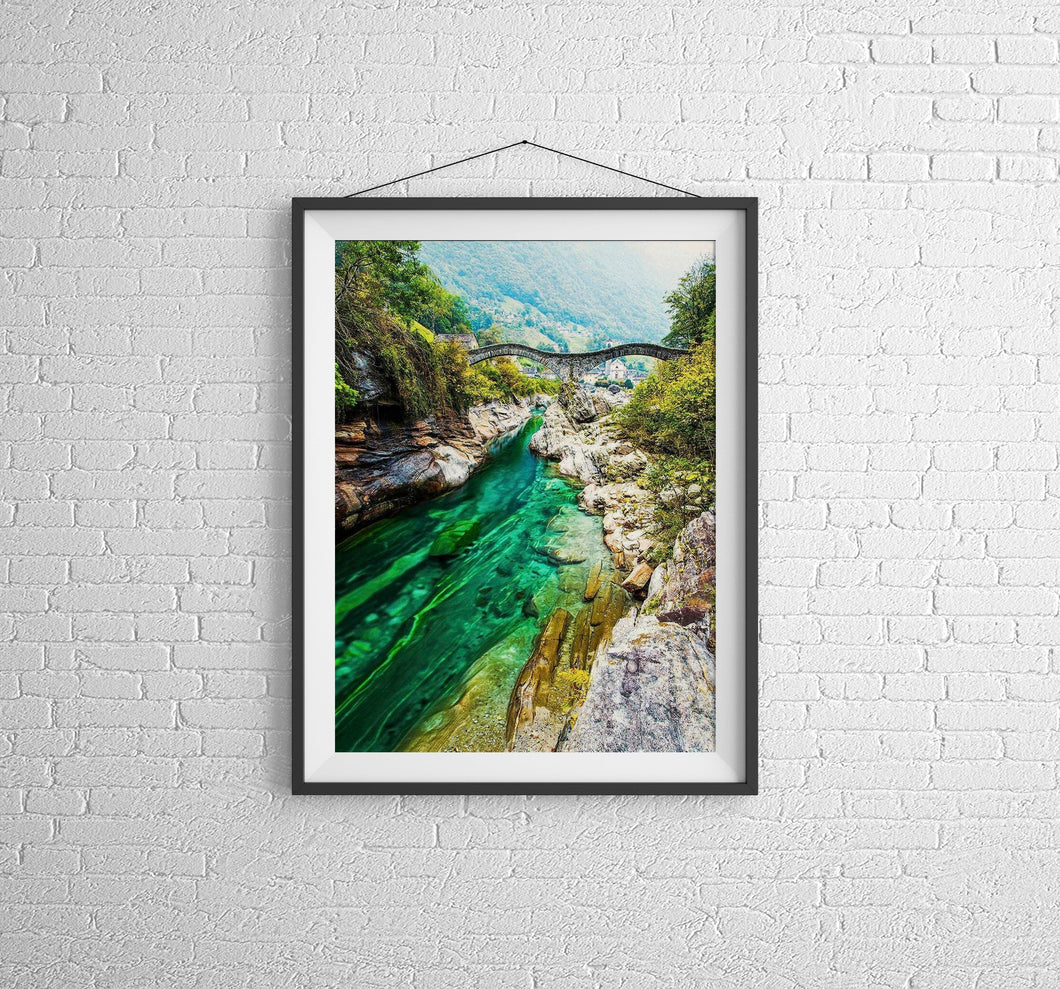 Switzerland art of Ponte dei Salti | Roman Bridge Prints, Mountain Photography for Sale