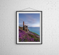 Towanroath Mine, Wheal Coates, Cornwall | Heather Coastline Photography Print