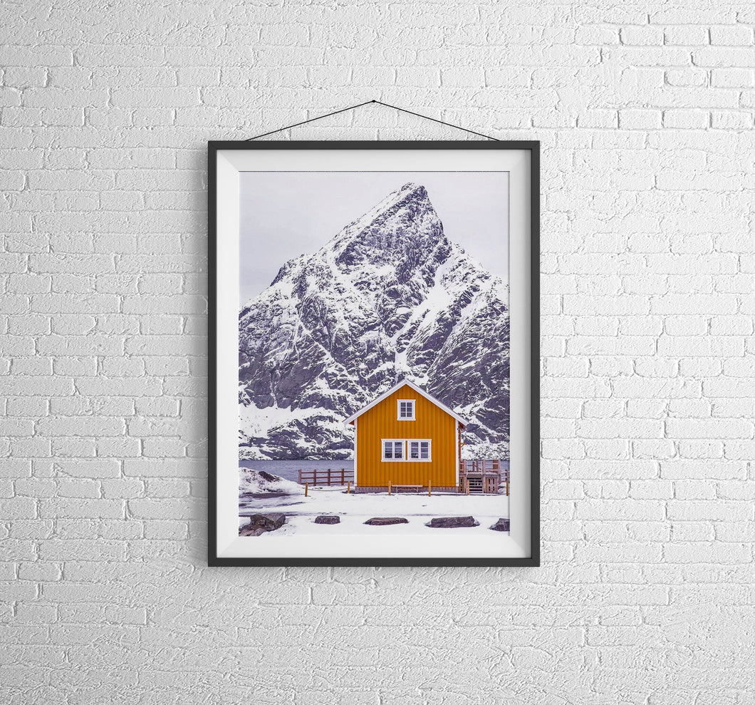 Nordic Prints | The little hut at Sakrisoy, Lofoten Islands Mountain Photography