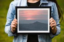 Load image into Gallery viewer, Dartmoor Brentor Church Sunset Photography | Red Sky Wall Art, Devon Valley Prints - Home Decor Gifts
