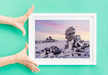 Load image into Gallery viewer, Dartmoor Snow Prints | Great Staple Tor Winter Photography Devon Mountain Photos - Home Decor Gifts
