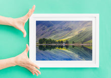 Load image into Gallery viewer, Buttermere Lake Reflections | Tree Water Photographs, Lake district wall art, Home Decor
