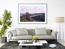 Load image into Gallery viewer, Bristol Balloon Festival Wall Art | Clifton Suspension Bridge Prints - Architecture Photography Christmas Photo Gifts Pictures
