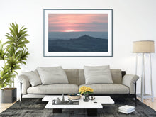 Load image into Gallery viewer, Dartmoor Brentor Church Sunset Photography | Red Sky Wall Art, Devon Valley Prints - Home Decor Gifts
