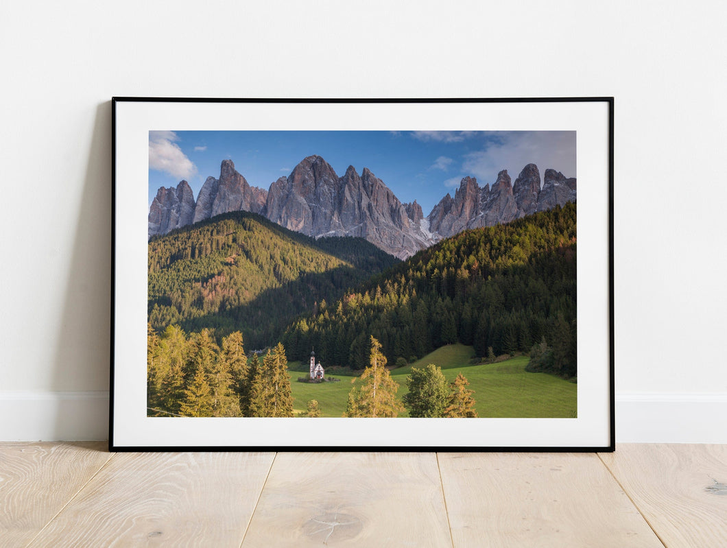 Val Di Funes Wall Art | St Johann Church Photography, Home Decor Gifts