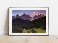 St Johann in Ranui, South Tyrol | Val Di Funes Dolomites Photography Print