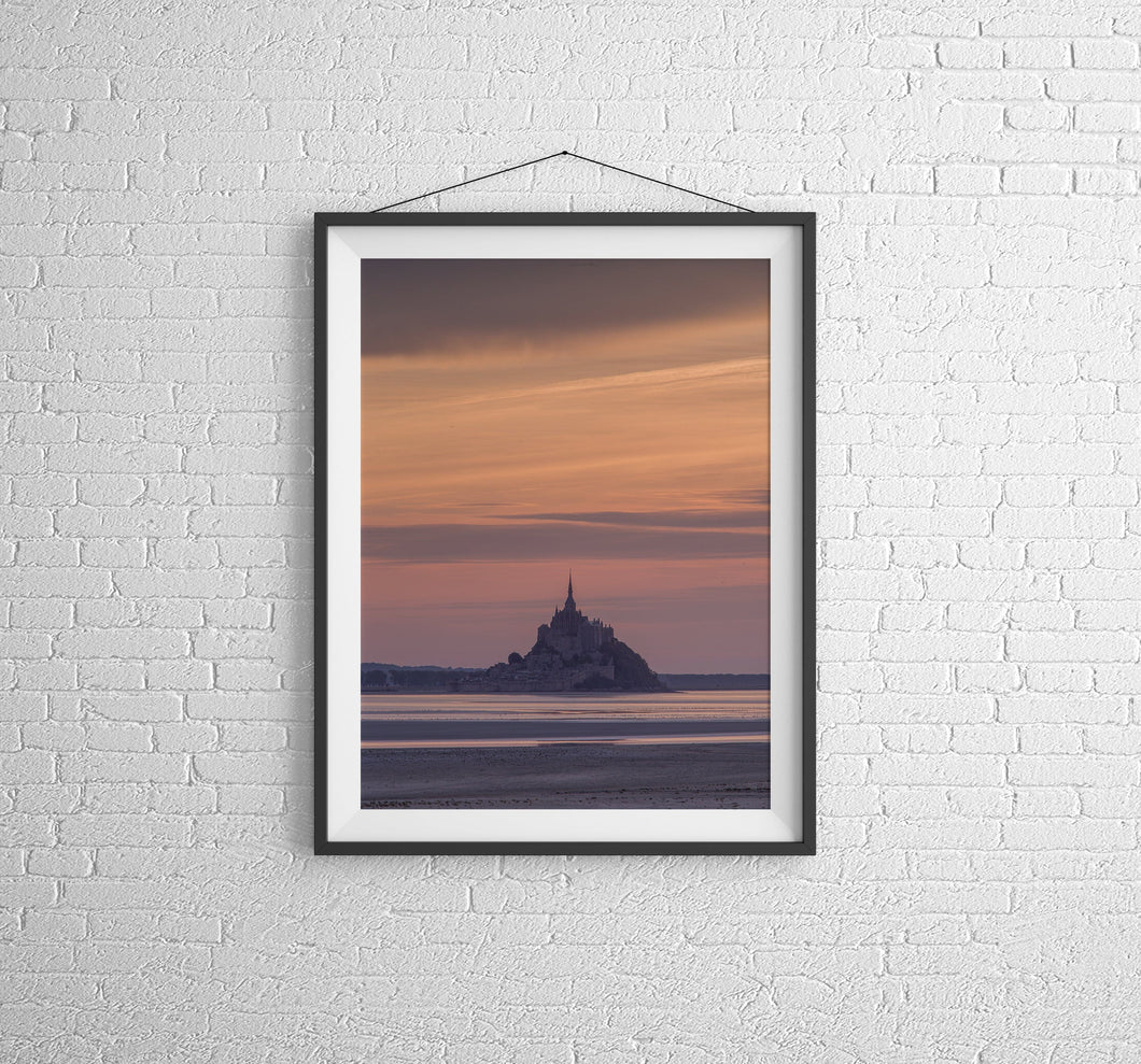 Mont Saint Michel Castle | Normandy Dusk Seascape Photography - Home Decor