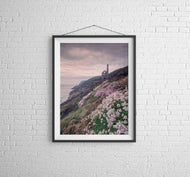 Wheal Coates, St Agnes, Cornwall | Towanroath Mine & Sea Thrift Photography Print