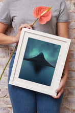 Load image into Gallery viewer, Aurora Borealis wall art of Kirkjufell Mountain | Fine Art Polar Lights Photography - Relight Home Decor Gifts - Sebastien Coell Photography
