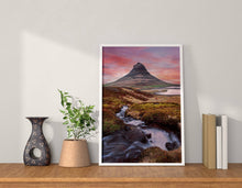 Load image into Gallery viewer, Kirkjufell Mountain Photography | Sunset Scandinavian Prints - Relight Home Decor Gifts - Sebastien Coell Photography
