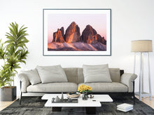 Load image into Gallery viewer, Tre Cime Di Lavaredo Wall Art | Mountain Photography For Sale, Northern Italy Home Decor
