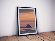 Load image into Gallery viewer, Mont Saint Michel Castle | Normandy Dusk Seascape Photography - Home Decor

