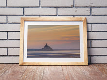 Load image into Gallery viewer, Mont Saint Michel Castle | Normandy Dusk Seascape Photography - Home Decor
