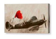 Load image into Gallery viewer, RAF Spitfire Prints | Aviation art of an WW2 British Plane, Poppy Field artwork Home Decor - Sebastien Coell Photography
