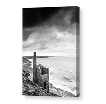 Load image into Gallery viewer, Cornish Prints | Black and White Wheal Coates Tin Mine Wall Art - Home Decor - Sebastien Coell Photography
