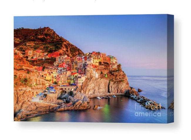 PAINT BY NUMBERS Adult Landscape Sea Mountains Nature Italy Cinque Terre  Manarola Canvas With Frame Painting Art Wall Picture Acrylic Gift 