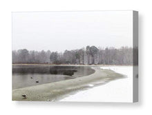 Load image into Gallery viewer, Fine art Print of Stover Country Park, Frozen Lake Photography, Devon Landscape Photography for Sale and Winter wall art Home Decor Gifts - SCoellPhotography
