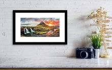 Load image into Gallery viewer, Panoramic Kirkjufell Print | Scandinavian art of Kirkjufellsfoss, Mountain Photography - Sebastien Coell Photography
