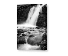 Load image into Gallery viewer, Dartmoor Prints of Venford Twin Waterfall | Fine art Black and White Print - Home Decor - Sebastien Coell Photography
