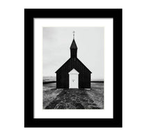 Load image into Gallery viewer, Scandinavian Prints of Budir Black Church | Icelandic Church Photography - Home Decor - Sebastien Coell Photography
