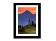 Load image into Gallery viewer, Mountain Photography of St Primoz | Jamnik Alpine Church Art for Sale - Home Decor - Sebastien Coell Photography

