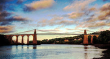 Load image into Gallery viewer, Panoramic Print of The Menai Suspension Bridge | Wales Photography - Home Decor Gifts - Sebastien Coell Photography
